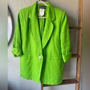 Studio 205 •• by Harvey Bernard •• Blazer •• Vintage •• 100% Linen •• green